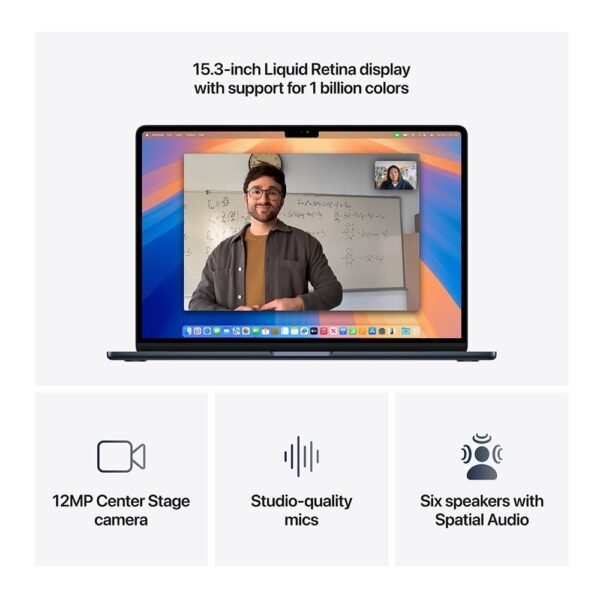 Apple MacBook Air 15" MW1M3LL/A (Early 2025) 15.3" Laptop Computer - Midnight - Image 5